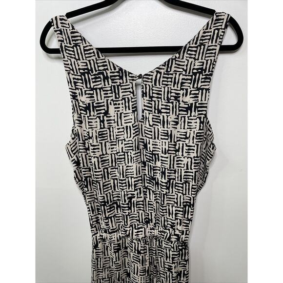 Ella Moss Jumpsuit Black‎ Cream Print Sleeveless Drawstring Waist L NWT Abstract - Picture 9 of 16